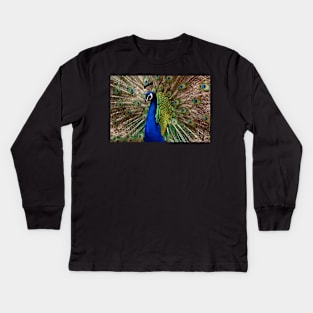 Peacock on Display Kids Long Sleeve T-Shirt